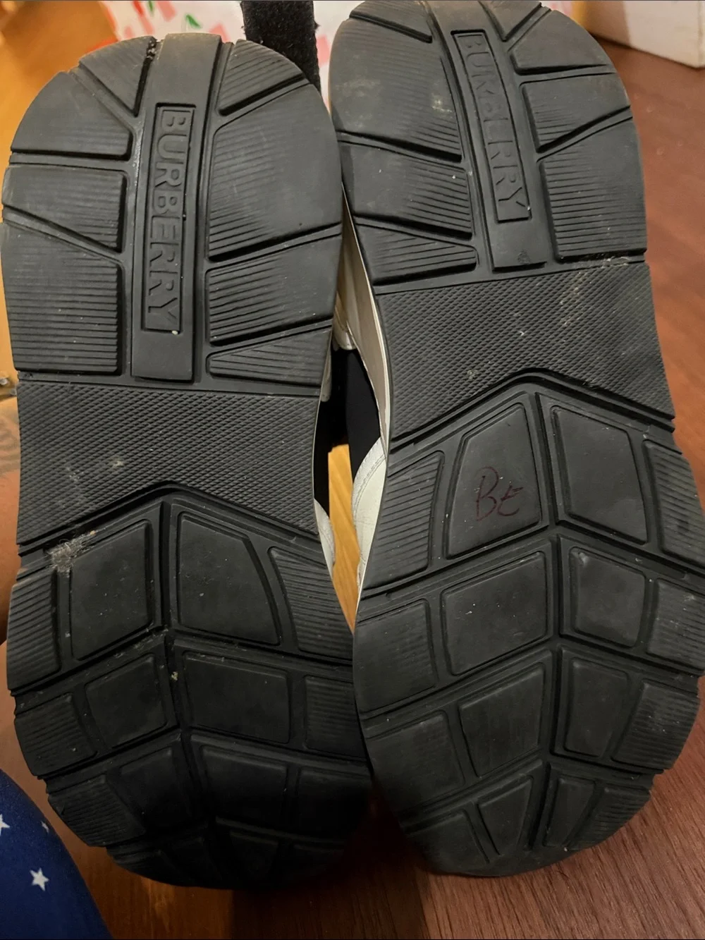 Burberry Sneakers Black and White Logo Strap Sneakers